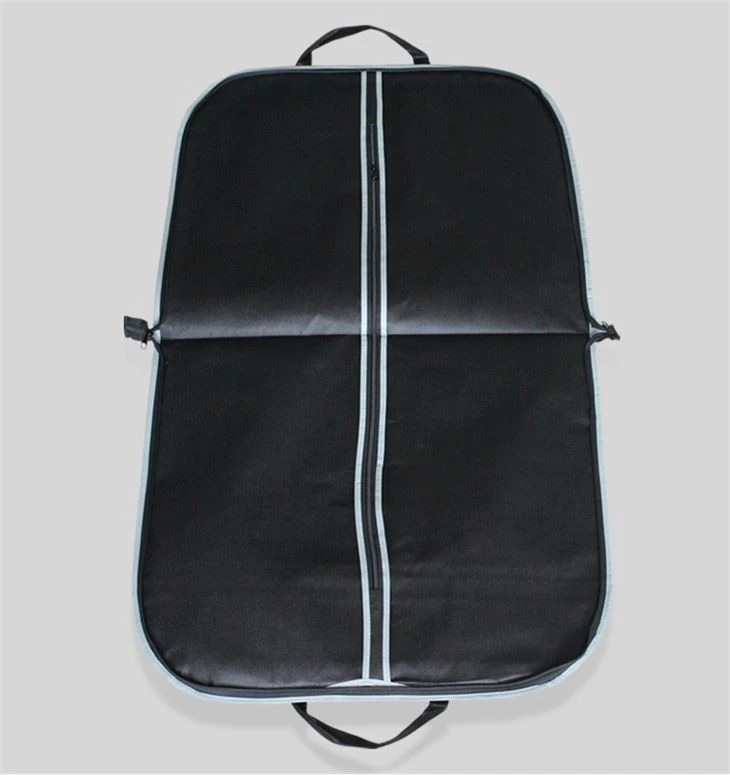 Breathable Non-woven Clothes Storage Bag Suit Cover Suit Dust Cover Black Foldable Portable Coat Hanging Bag