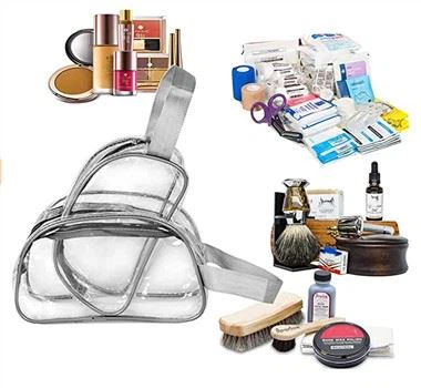 Bolsa transparente de maquillaje de PVC Bolsas de aseo de viaje impermeables de PVC